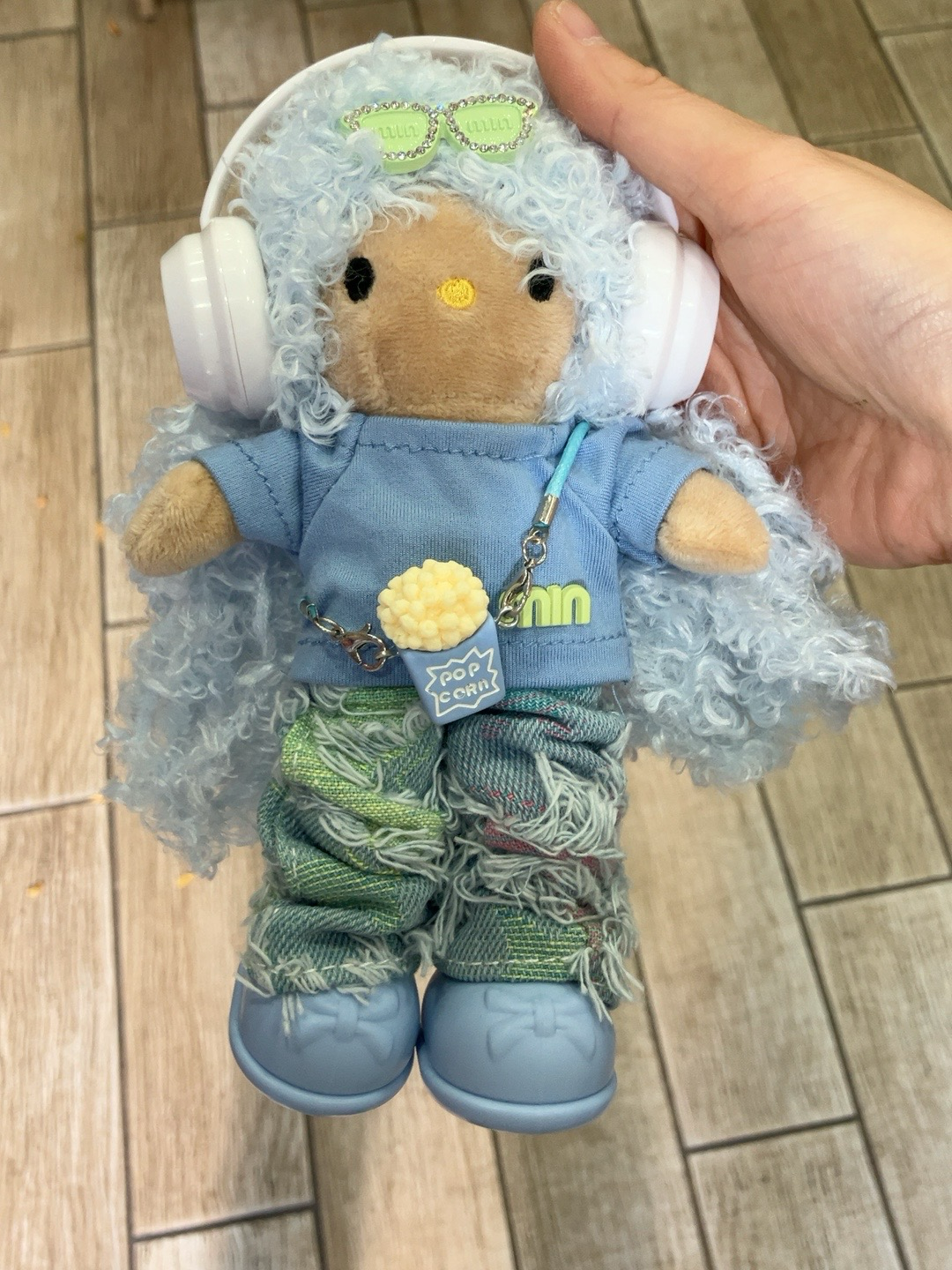 Handmade Plush Doll Keychain – Blue