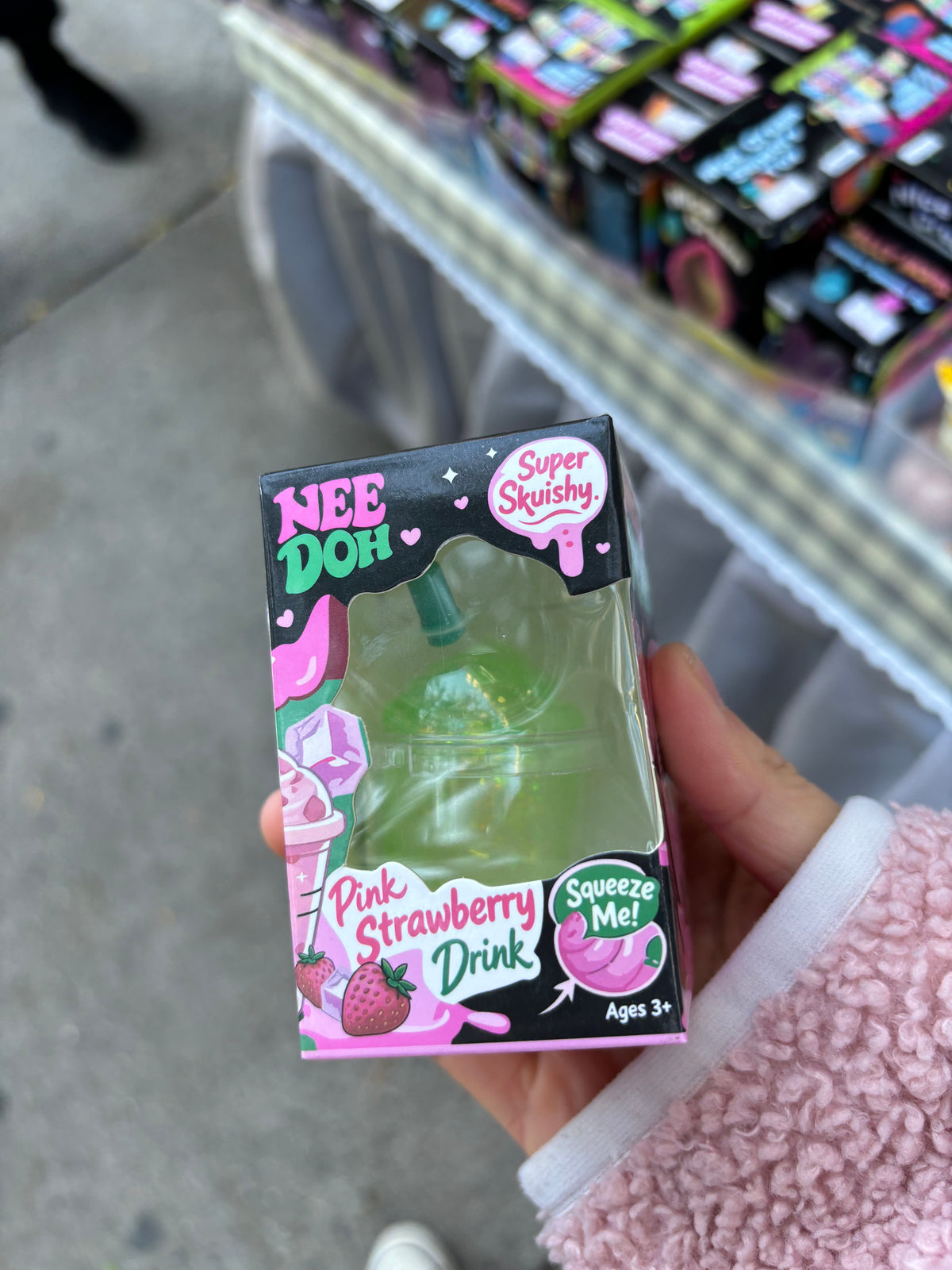 NeeDoh Pink Strawberry Drink Squish