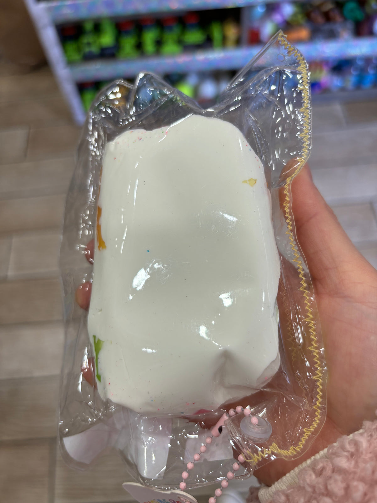 White Cream Toast Bag Charm – Yellow Star Design