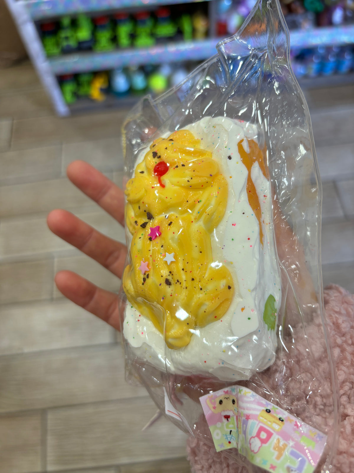 White Cream Toast Bag Charm – Yellow Star Design