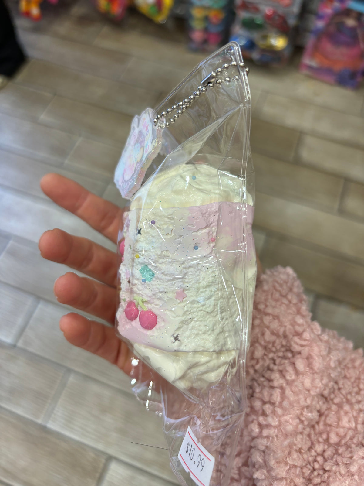 Pink Strawberry Cake Squishy Toy – Kawaii Dessert Design