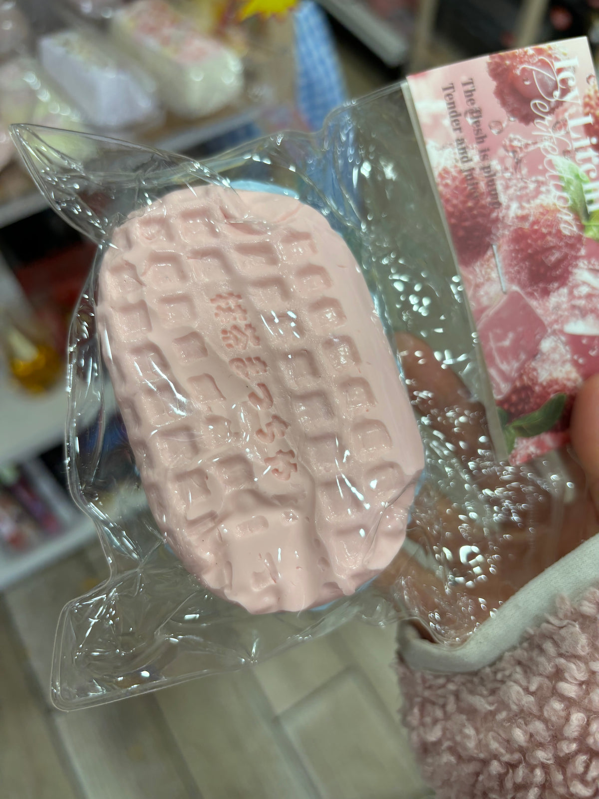 Pink Waffle Squishy Toy – Cute Dessert Design