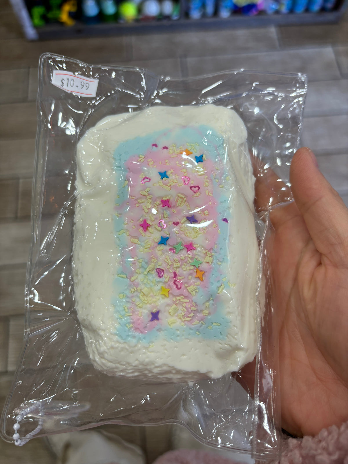 Strawberry Sprinkle Toast Squishy Toy – Pastel Kawaii Design