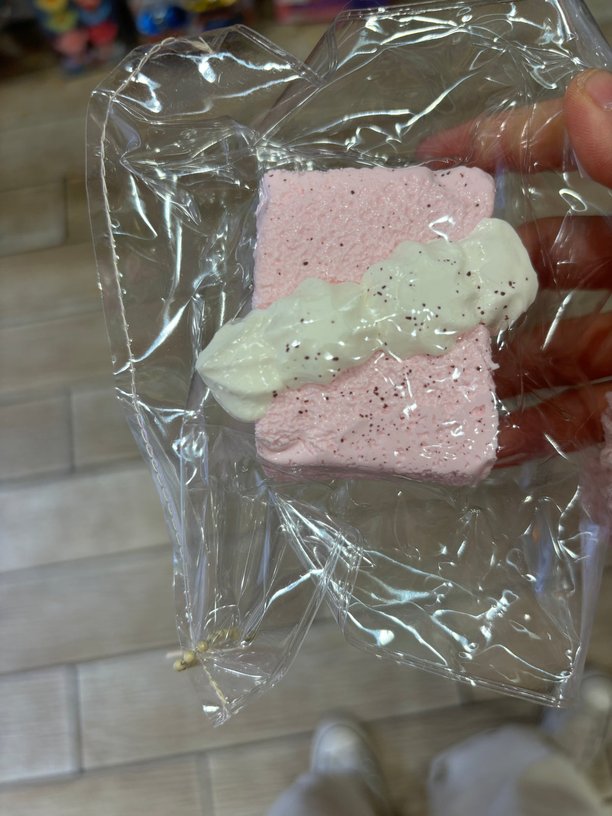 Pink Strawberry Cream Cake Squishy Toy