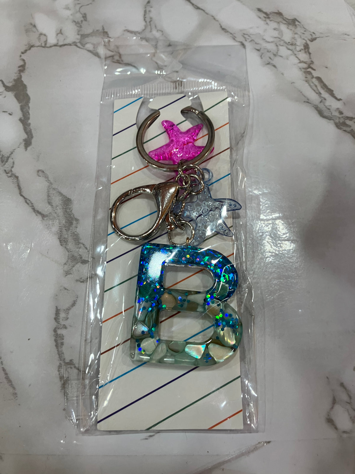 Colorful Glitter Alphabet Letter Keychain