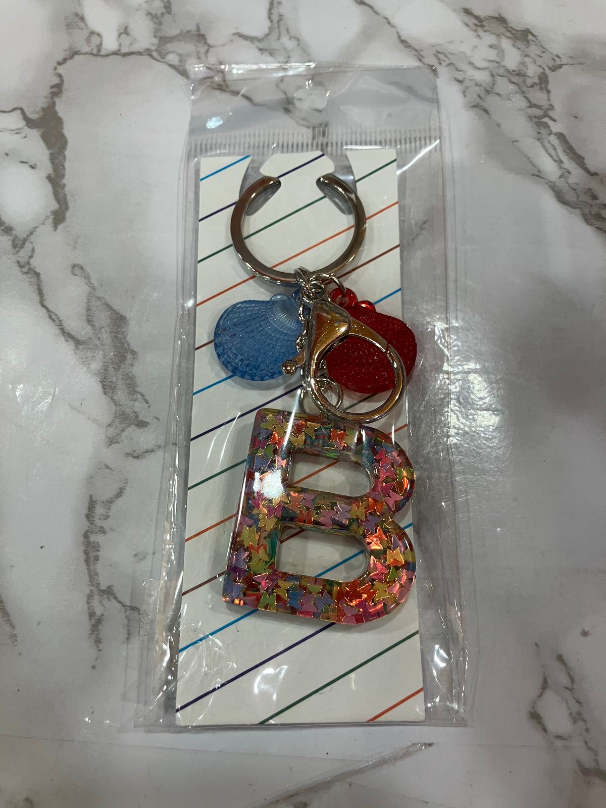 Colorful Glitter Alphabet Letter Keychain