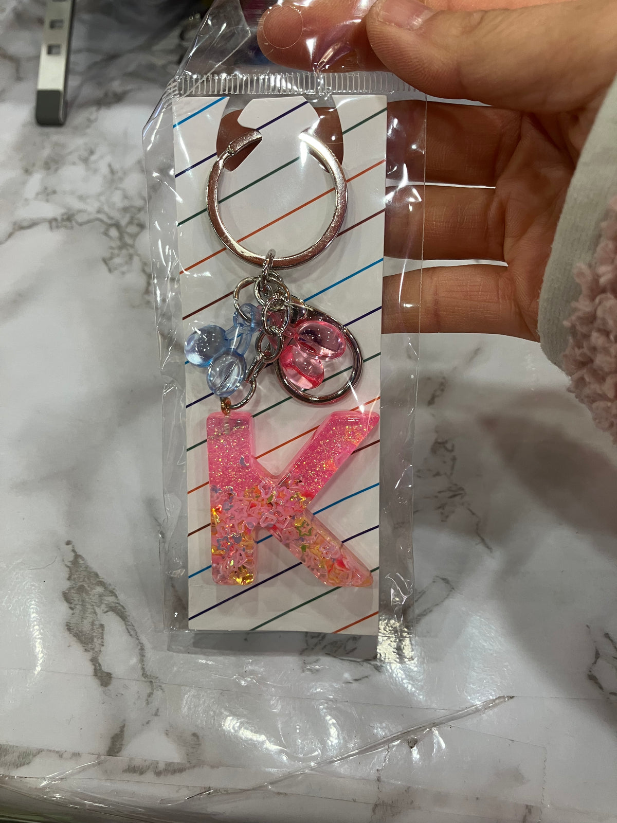 Colorful Glitter Alphabet Letter Keychain