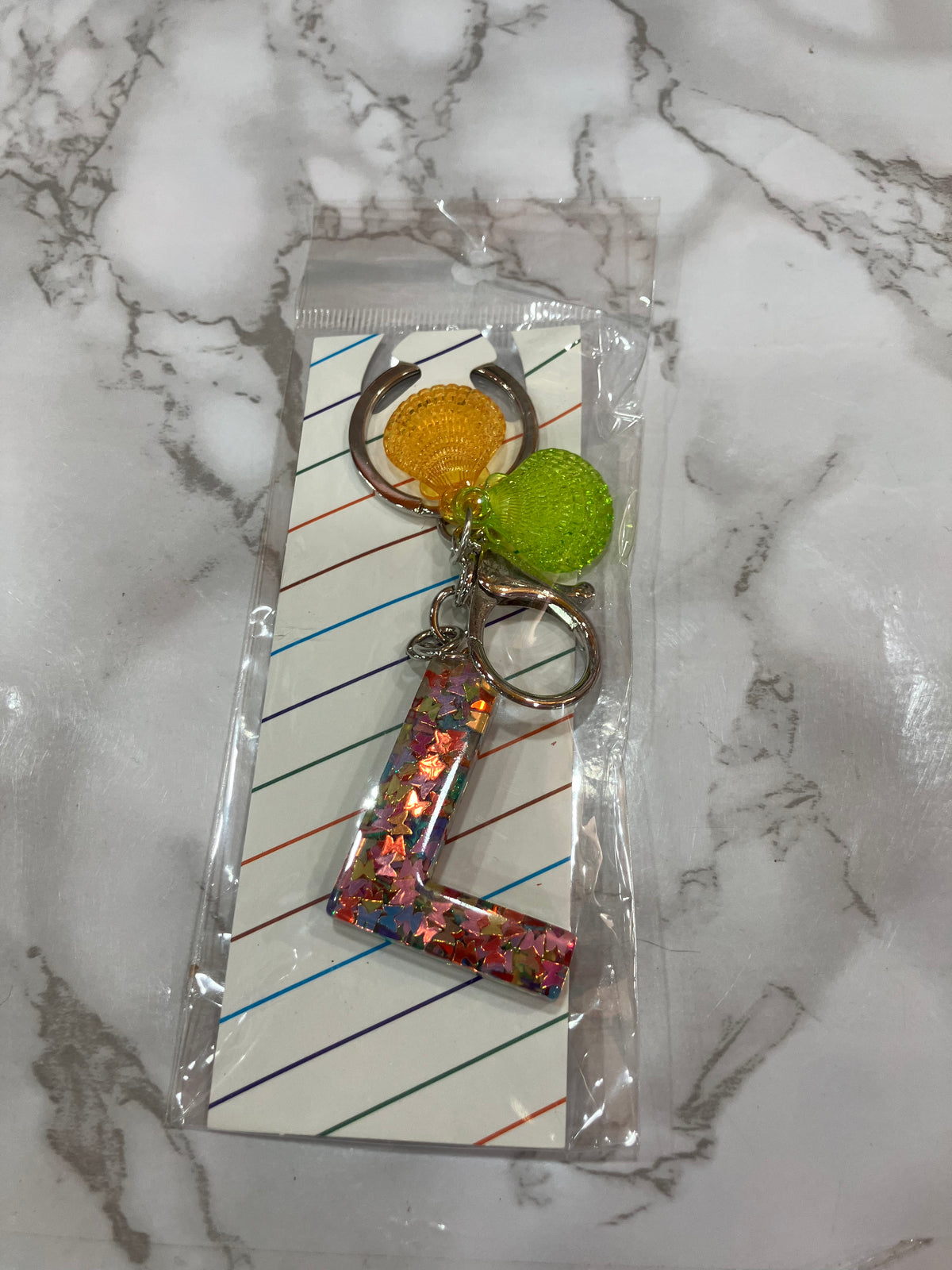Colorful Glitter Alphabet Letter Keychain
