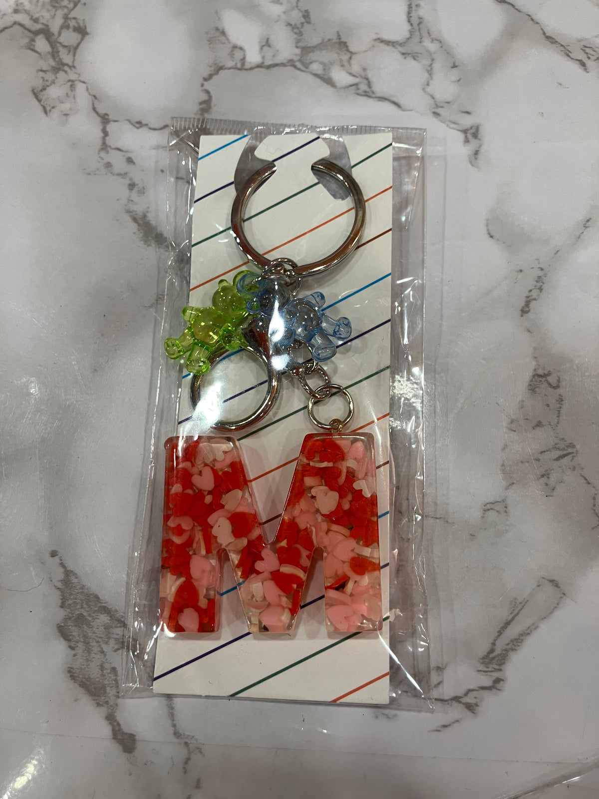 Colorful Glitter Alphabet Letter Keychain