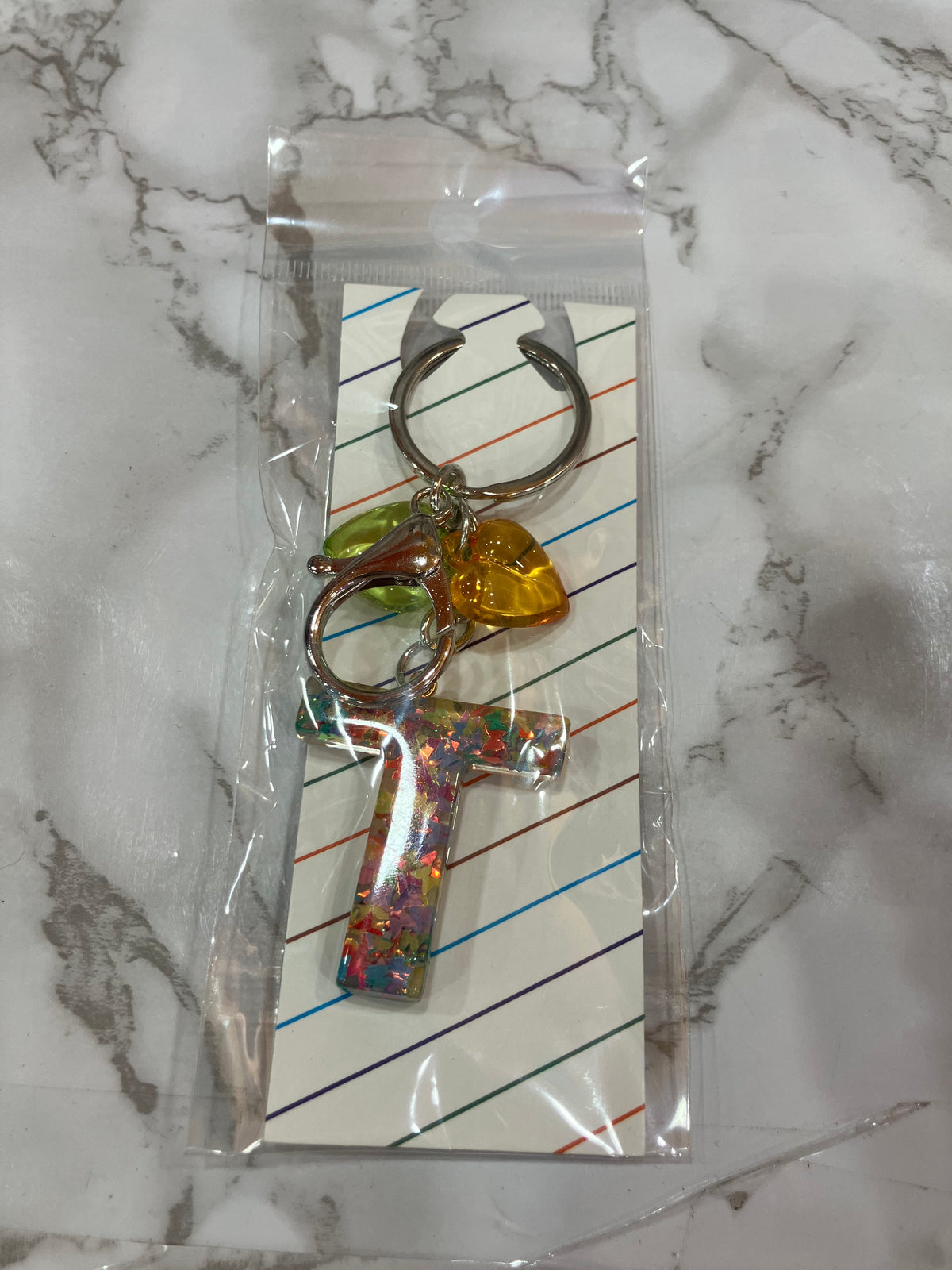 Colorful Glitter Alphabet Letter Keychain