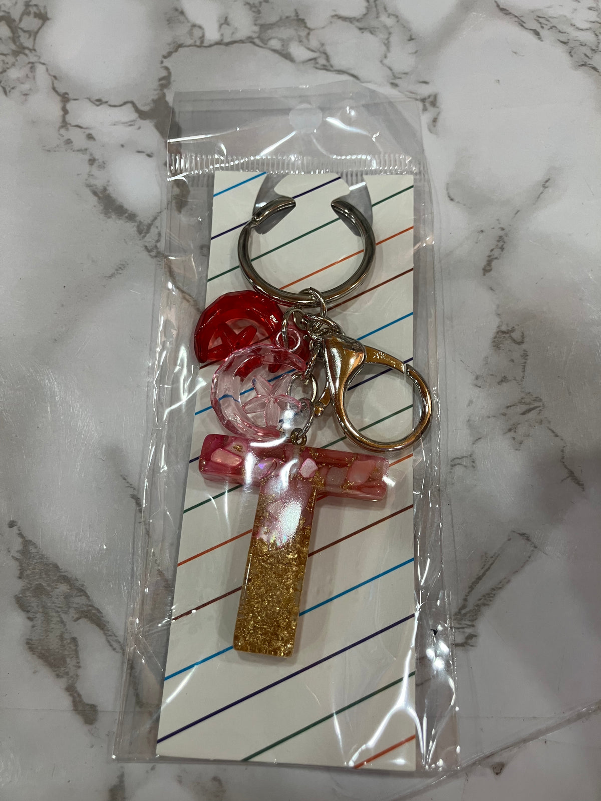 Colorful Glitter Alphabet Letter Keychain