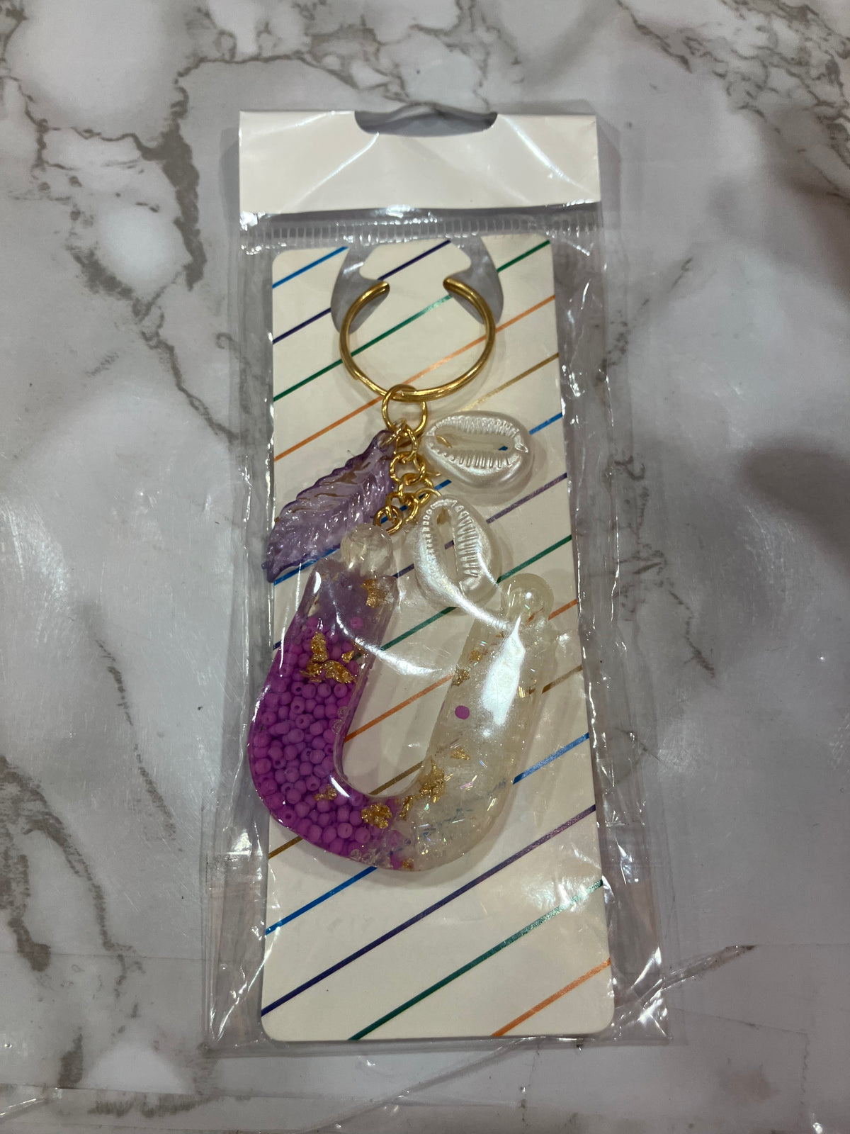 Colorful Glitter Alphabet Letter Keychain
