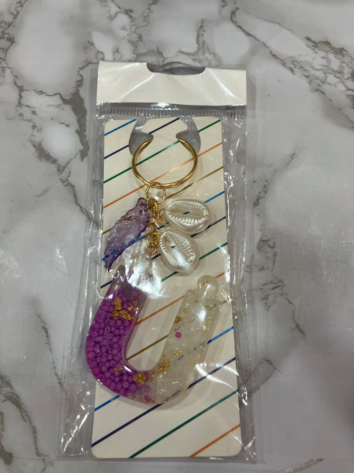 Colorful Glitter Alphabet Letter Keychain