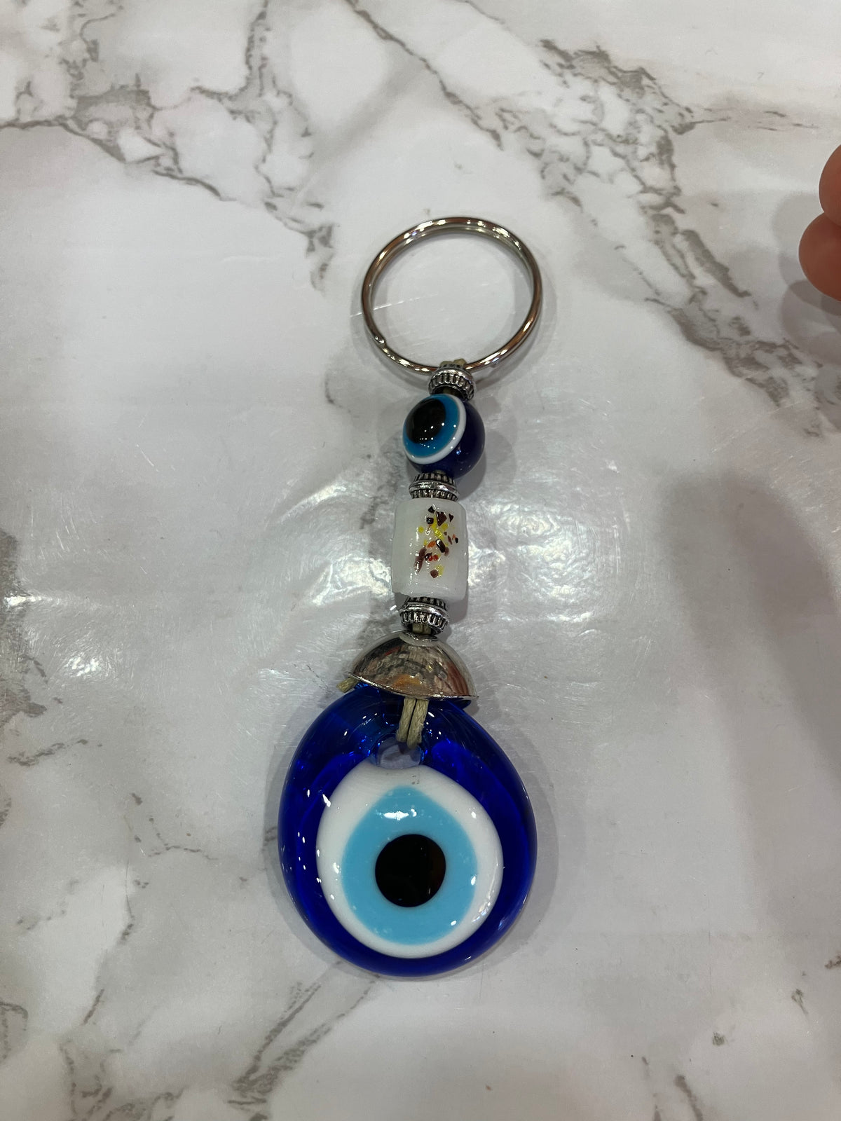 Blue Evil Eye Keychain – Colorful Beaded Charm