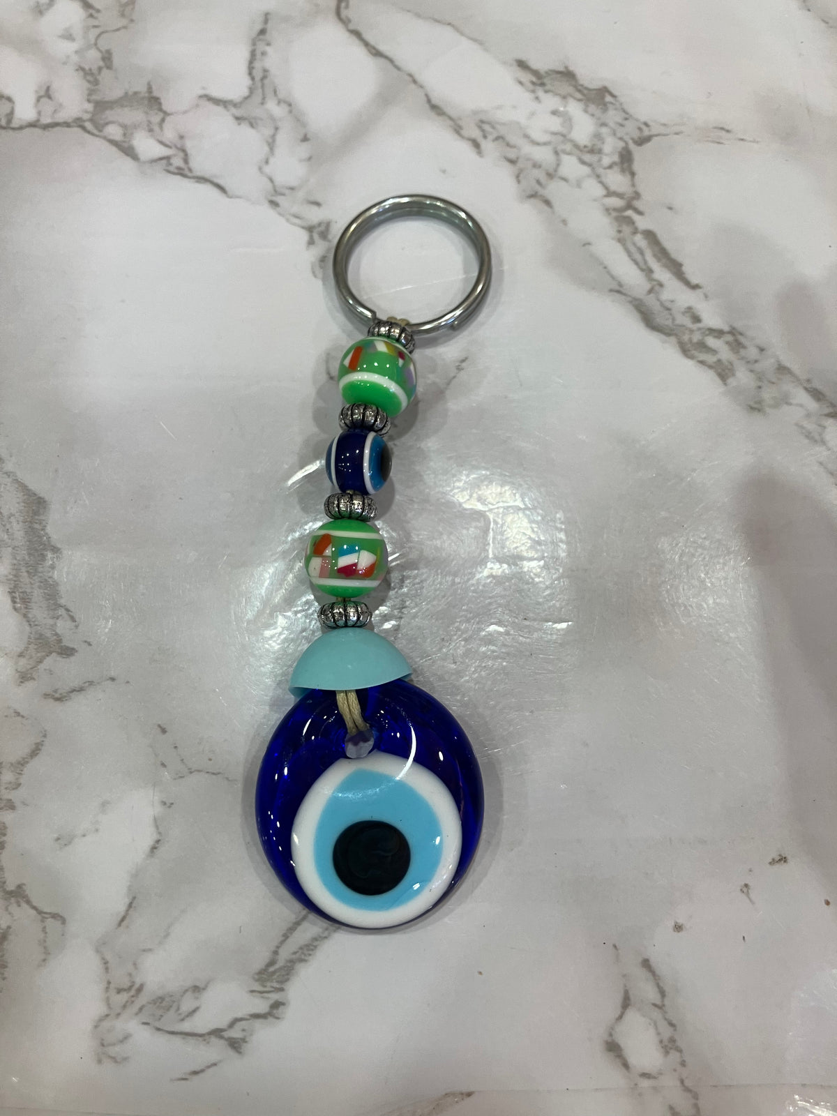 Blue Evil Eye Keychain – Colorful Beaded Charm