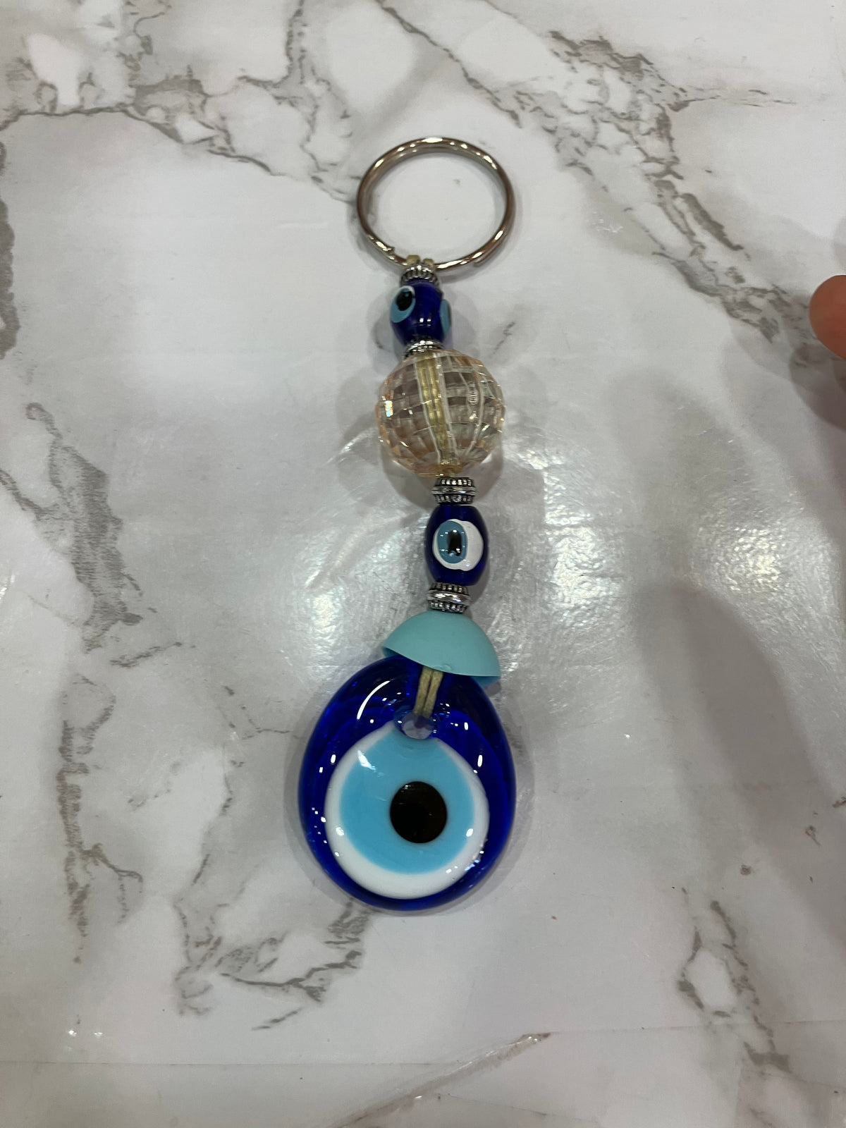 Blue Evil Eye Keychain – Colorful Beaded Charm