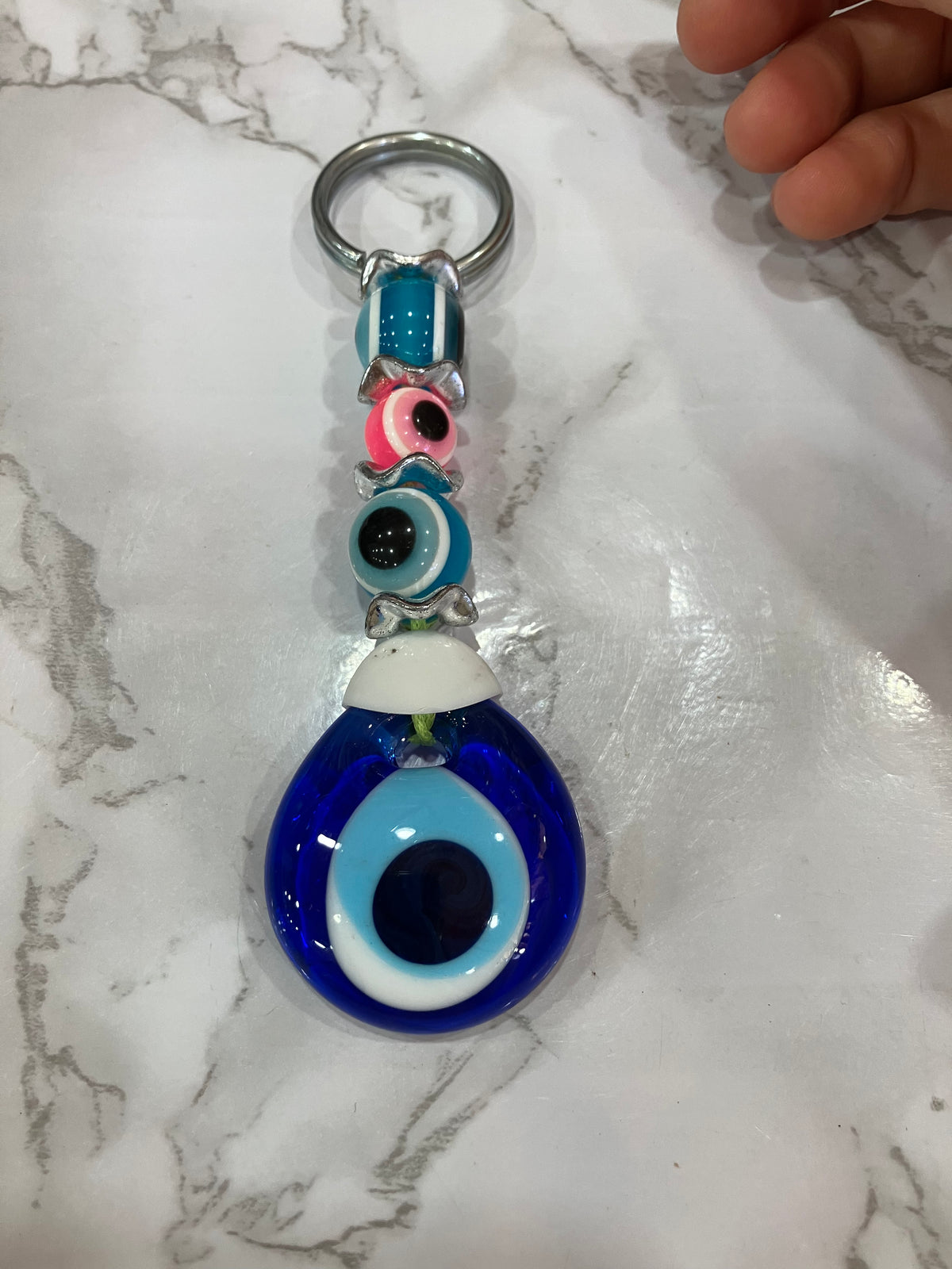 Blue Evil Eye Keychain – Colorful Beaded Charm