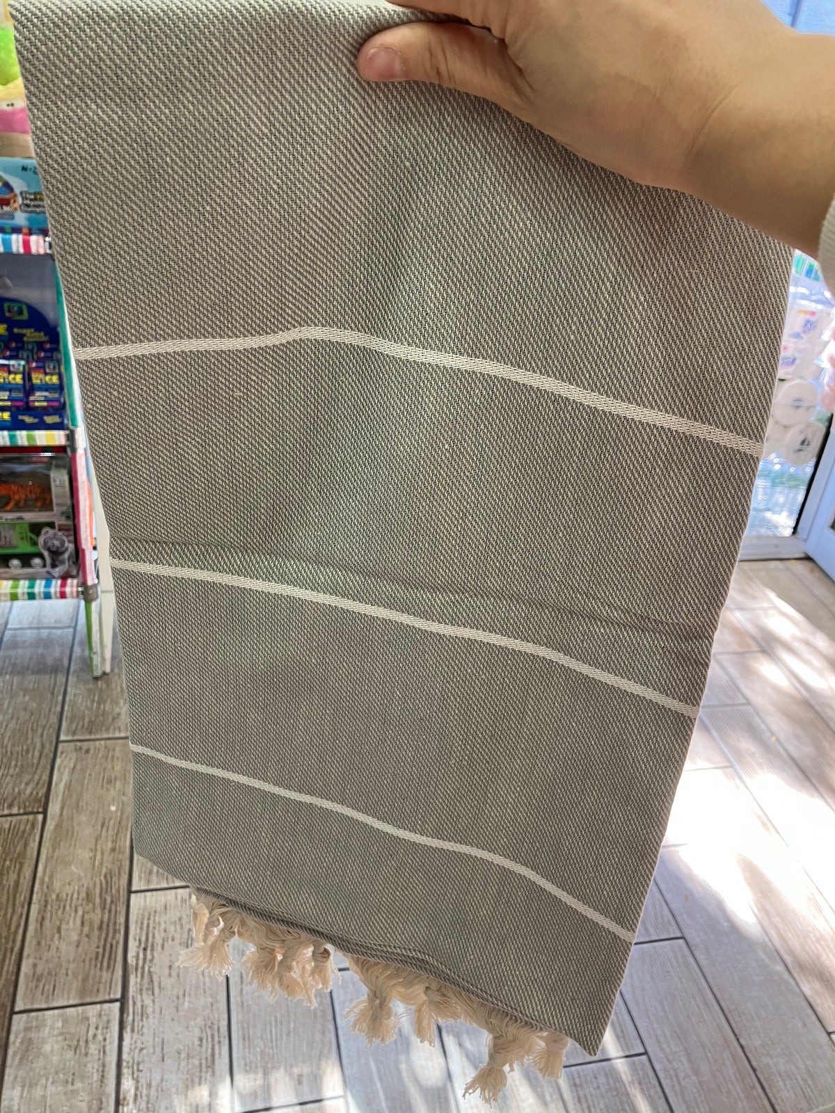 Turkish Cotton Shower Towel with Decorative Fringe