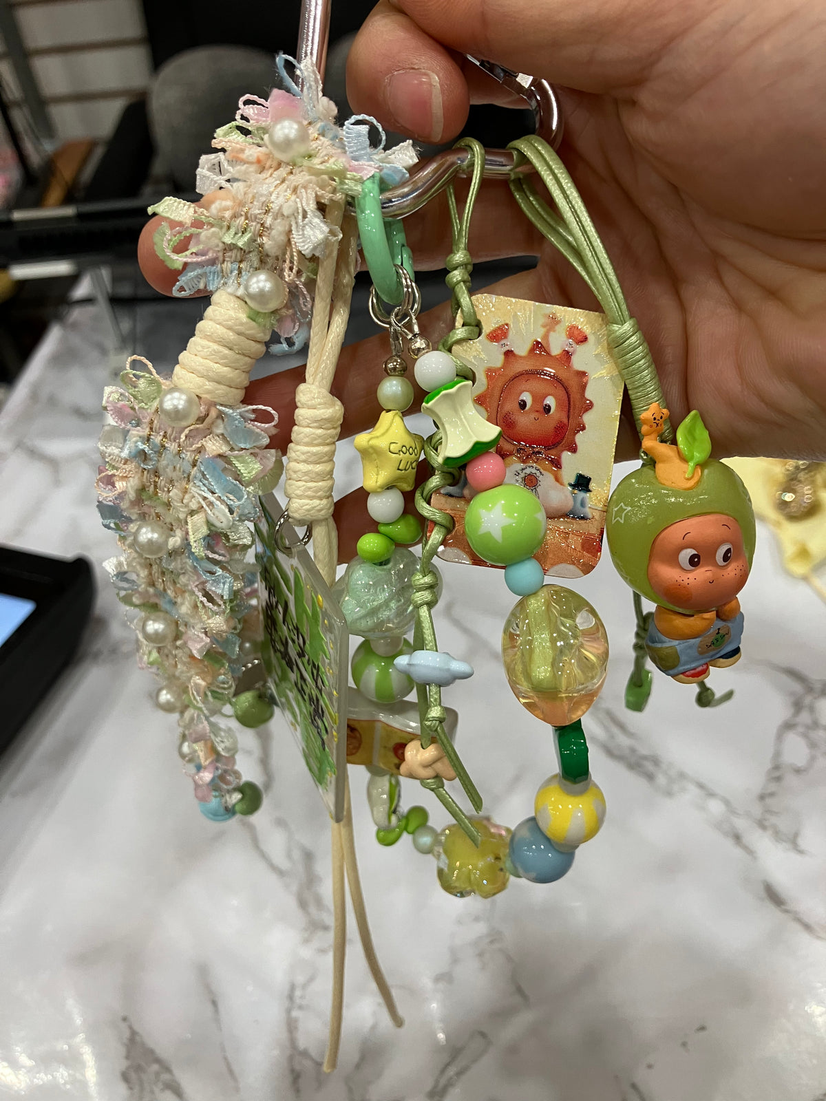 Colorful Beaded Bag Charm & Keychain