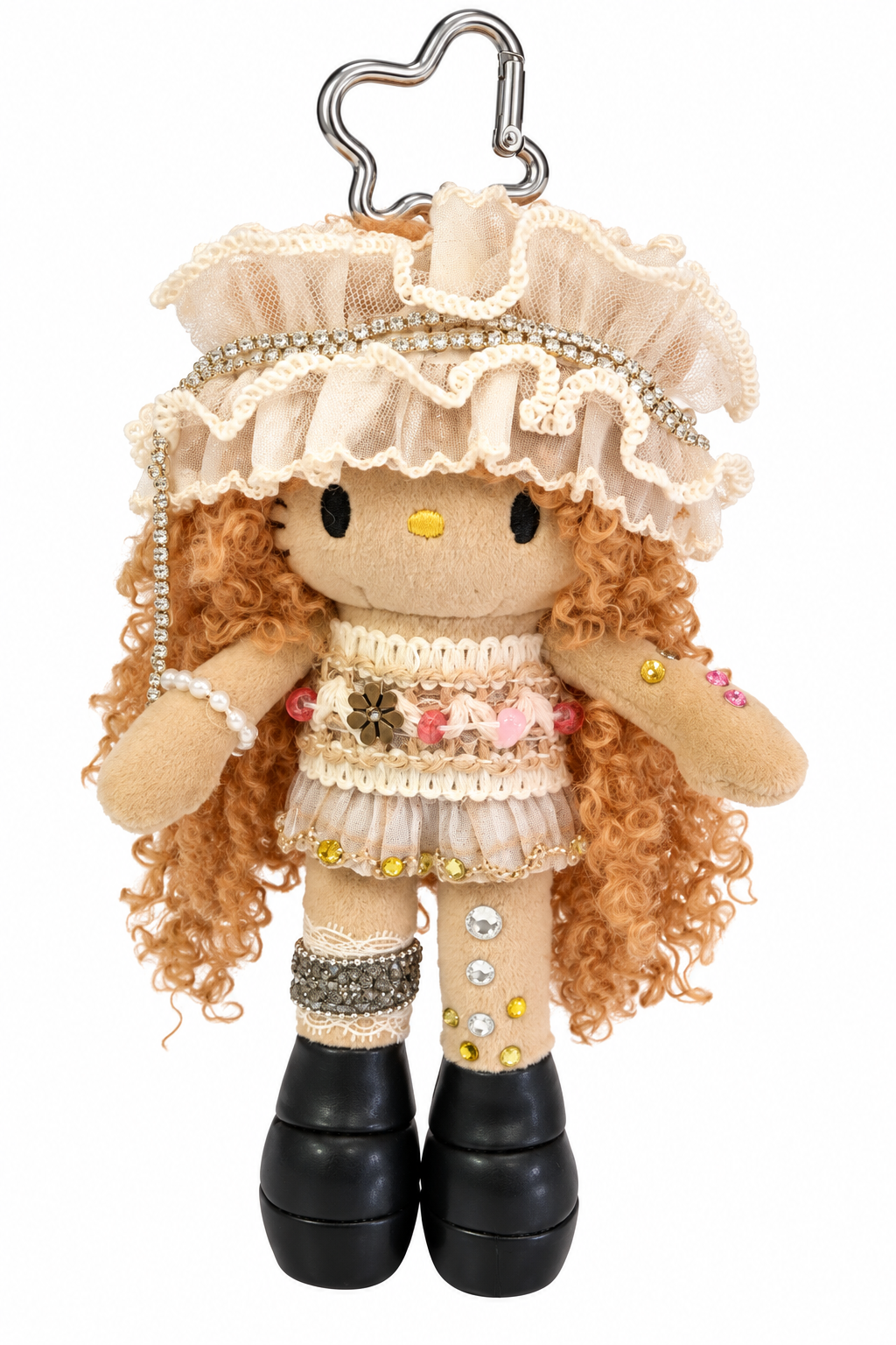 Handmade Vintage Lace Plush Doll Keychain