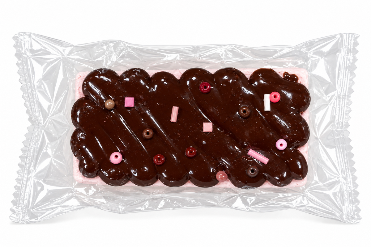 Brown Wavy Hair Clip with Pink Decorative Accents