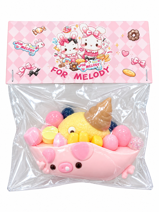 Pink Pig Candy Boat Squishy Toy