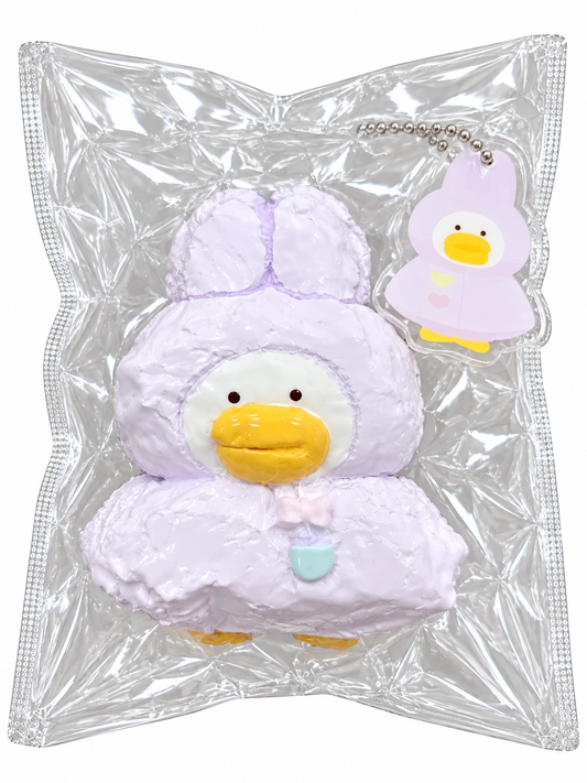Purple Duck Squishy Toy with Keychain